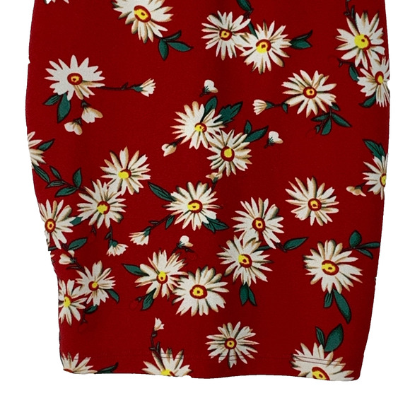SHEIN Mini Dress Womens Medium Red Floral Spaghetti Straps Bodycon Knee Length - Picture 3 of 9